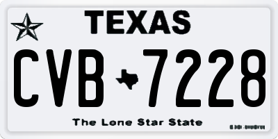 TX license plate CVB7228