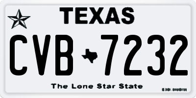 TX license plate CVB7232