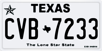 TX license plate CVB7233