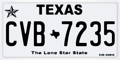 TX license plate CVB7235