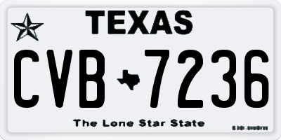 TX license plate CVB7236