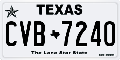 TX license plate CVB7240