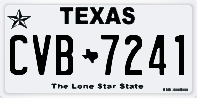 TX license plate CVB7241