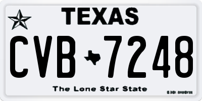 TX license plate CVB7248