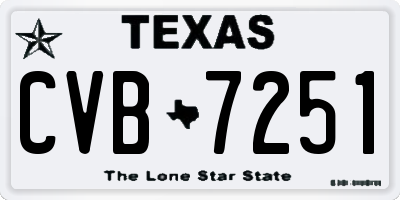 TX license plate CVB7251