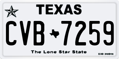 TX license plate CVB7259