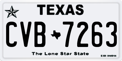 TX license plate CVB7263