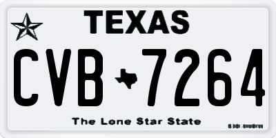 TX license plate CVB7264