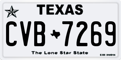 TX license plate CVB7269