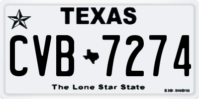 TX license plate CVB7274