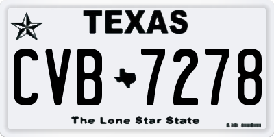 TX license plate CVB7278