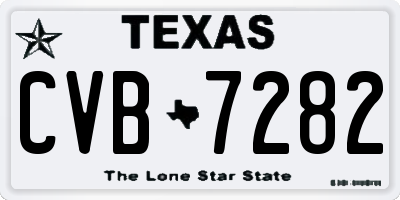 TX license plate CVB7282