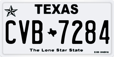TX license plate CVB7284