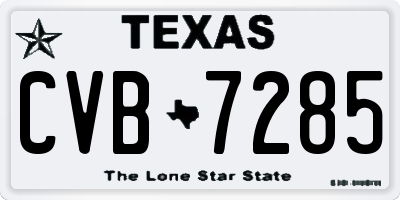 TX license plate CVB7285