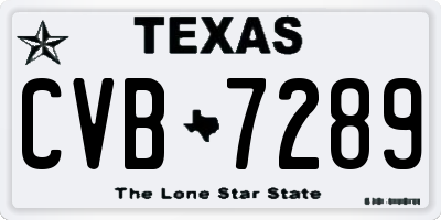 TX license plate CVB7289