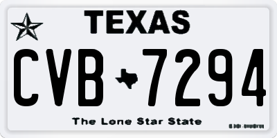 TX license plate CVB7294