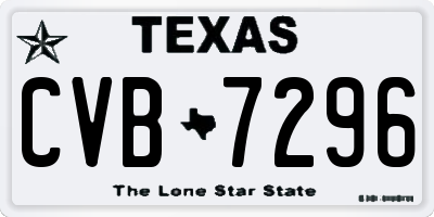 TX license plate CVB7296