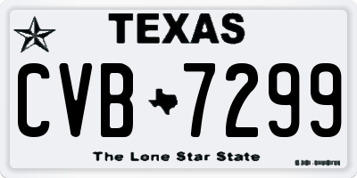 TX license plate CVB7299