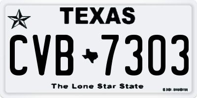 TX license plate CVB7303