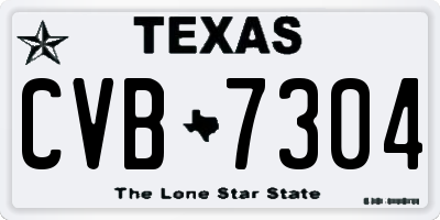 TX license plate CVB7304