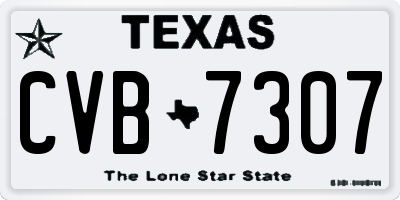 TX license plate CVB7307