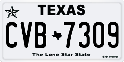TX license plate CVB7309