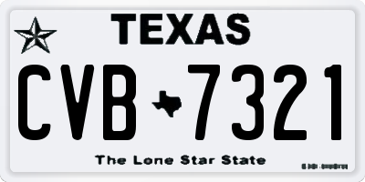 TX license plate CVB7321