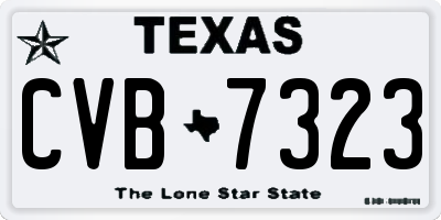 TX license plate CVB7323