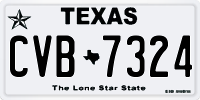 TX license plate CVB7324