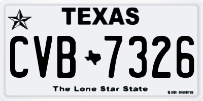TX license plate CVB7326