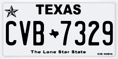TX license plate CVB7329