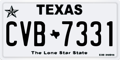 TX license plate CVB7331