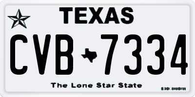 TX license plate CVB7334