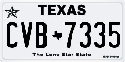 TX license plate CVB7335