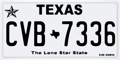 TX license plate CVB7336