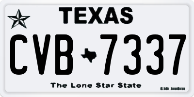 TX license plate CVB7337