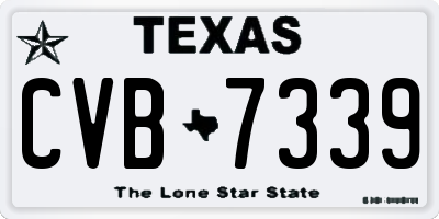 TX license plate CVB7339