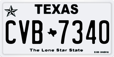 TX license plate CVB7340