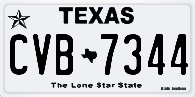 TX license plate CVB7344
