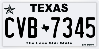 TX license plate CVB7345