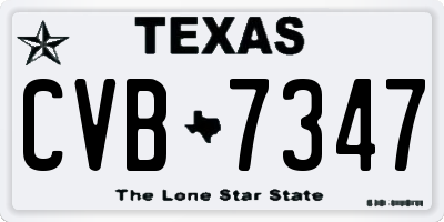 TX license plate CVB7347
