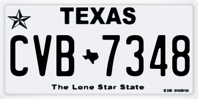 TX license plate CVB7348