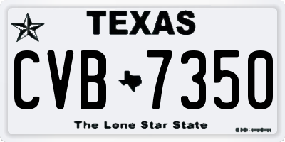 TX license plate CVB7350
