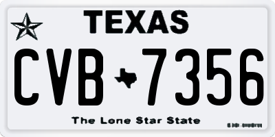 TX license plate CVB7356