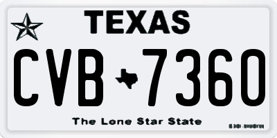 TX license plate CVB7360