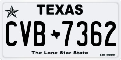 TX license plate CVB7362