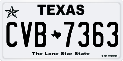 TX license plate CVB7363