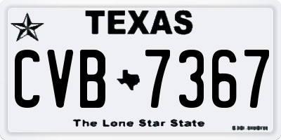 TX license plate CVB7367