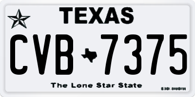 TX license plate CVB7375