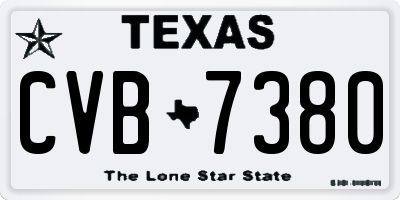 TX license plate CVB7380